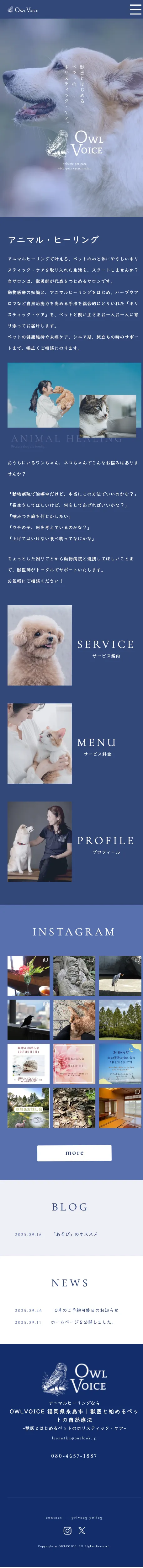 OWL VOICE 様 サービス紹介サイト（スマートフォン画面）