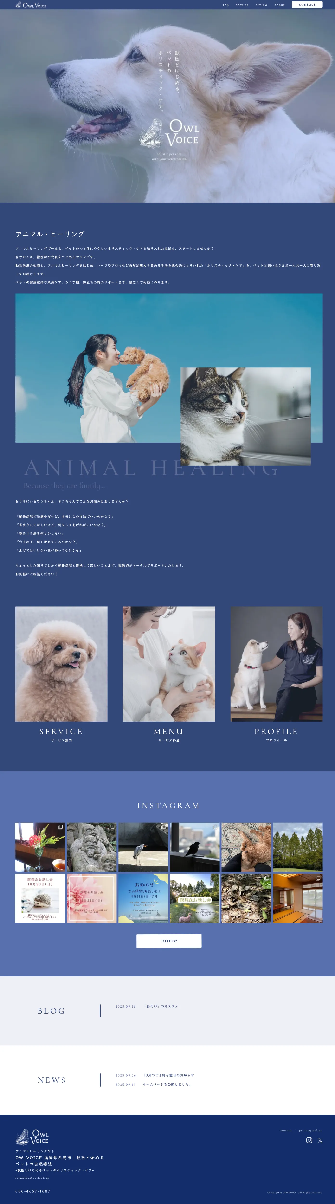 OWL VOICE 様 サービス紹介サイト（パソコン画面）